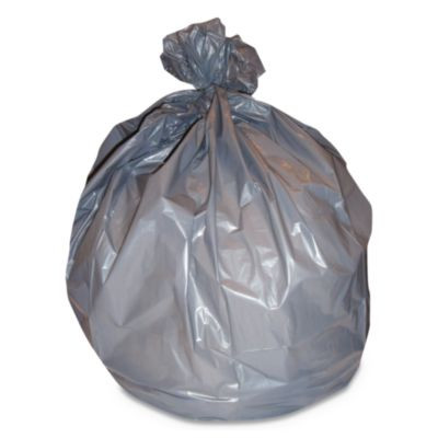 High-Density Waste Can Liners, 60 Gal, 22 Mic, 38" x 60", Silver, 150/Carton