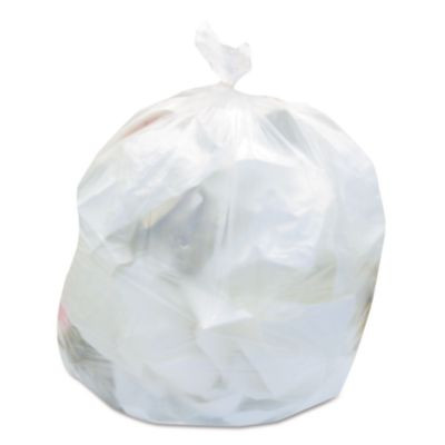 High-Density Waste Can Liners, 45 Gal, 22 Mic, 40" x 48", Natural, 25 Bags/Roll, 6 Rolls/Carton