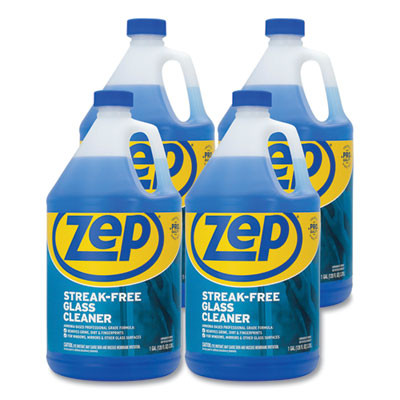 Streak-Free Glass Cleaner, 1 Gal Bottle, 4/Carton