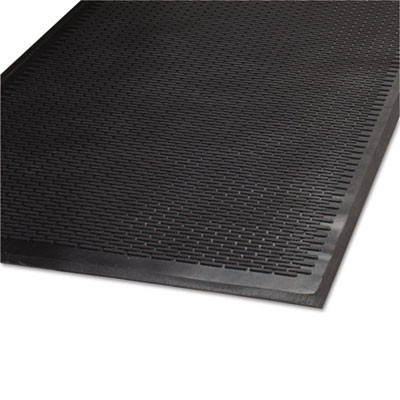 Clean Step Outdoor Rubber Scraper Mat, Black Ribbon Ribbed Polypropylene Surface, 36" x 60"