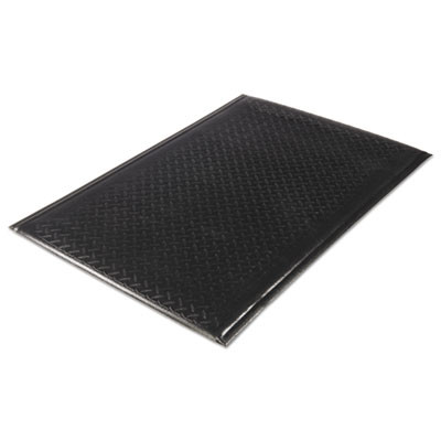 Soft Step Supreme Anti-Fatigue Floor Mat, Rectangular, Black Cross-Hatch Embossed Surface, 24" x 36"