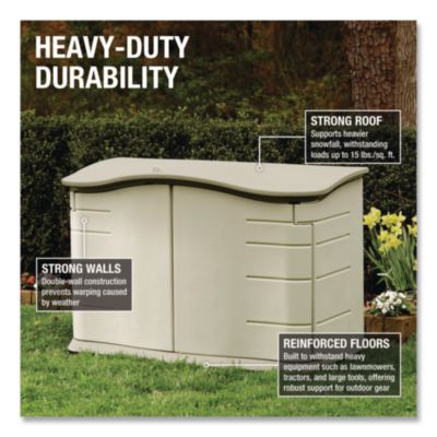 Horizontal Outdoor Storage Shed, 55 X 28 X 36, 20 Cu Ft, Olive Green/Sandstone