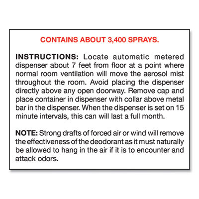 Metered Concentrated Room Deodorant, Fresh Linen, 7 Oz Aerosol Spray, 12/Box