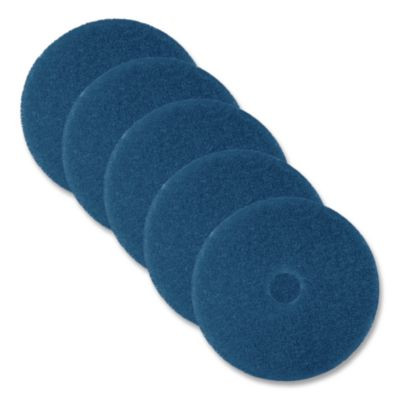 Low-Speed High Productivity 5300 Floor Pads, 12" Diameter, Blue, 5/Carton