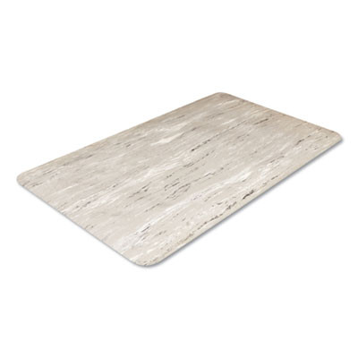 Cushion-Step Marbleized Rubber Mat, Rectangular, Gray Smooth Surface, 36" x 60"