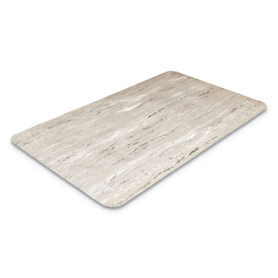 Cushion-Step Marbleized Rubber Mat, Rectangular, Gray Smooth Surface, 36" x 72"
