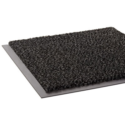 Dust-Star Microfiber Wiper Mat, Rectangular, Charcoal Gray Carpeted Surface, 36" x 10 Ft