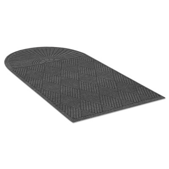 Ecoguard Diamond Floor Mats, Rectangular With Single Fan, Charcoal Gray Carpeted Surface, 72" x 36"