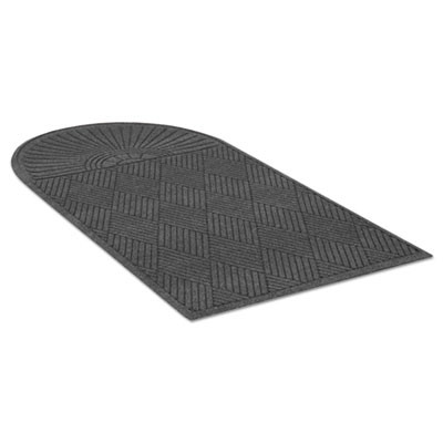 Ecoguard Diamond Floor Mats, Rectangular With Single Fan, Charcoal Gray Carpeted Surface, 72" x 36"