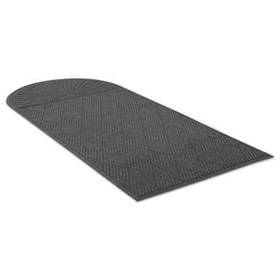 Ecoguard Diamond Floor Mats, Rectangular With Single Fan, Charcoal Gray Carpeted Surface, 96" x 48"