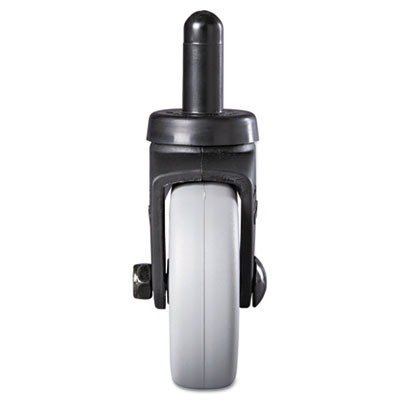 Replacement Bayonet-Stem Swivel Casters, Grip Ring Stem, 3" Soft Rubber Wheel, Black