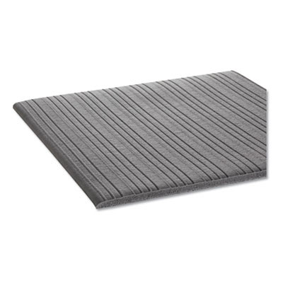 Ribbed Vinyl Anti-Fatigue Mat, Rectangular, Gray Ribbed Surface, 36" x 10 Ft