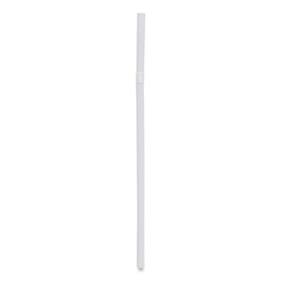 Flexible Wrapped Straws, 7.75", Plastic, White, 500/Pack, 20 Packs/Carton