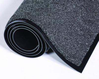 Rely-On Olefin Indoor Wiper Mat, Rectangular, Charcoal Gray Cut Pile Surface, 48" x 72"