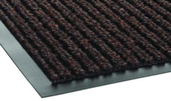 Needle-Rib Wiper/Scraper Mat, Rectangular, Brown Ribbed Surface, 36" x 60"