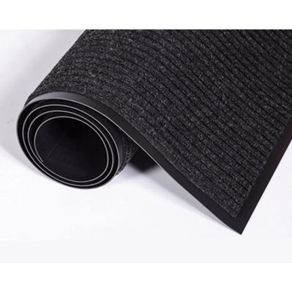 Needle-Rib Wiper/Scraper Mat, Rectangular, Charcoal Gray Ribbed Surface, 36" x 60"
