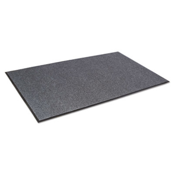 Needle-Rib Wiper/Scraper Mat, Rectangular, Gray Ribbed Surface, 36" x 60"