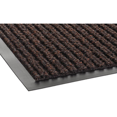 Needle-Rib Wiper/Scraper Mat, Rectangular, Brown Ribbed Surface, 36" x 10 Ft