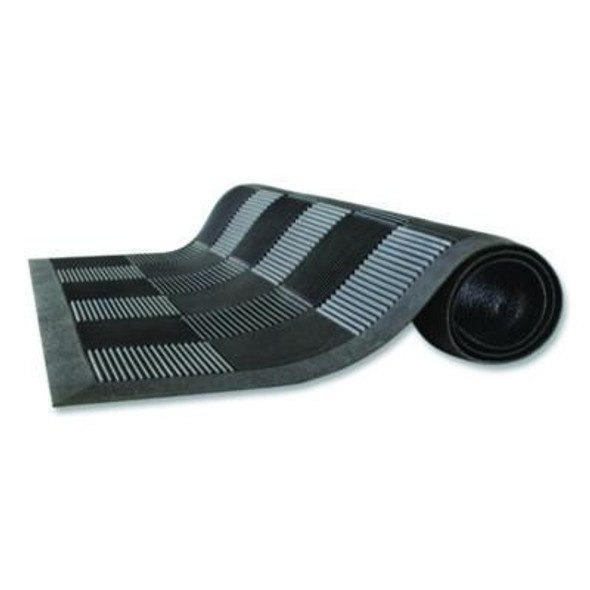 Parquet Scraper Mat, Black Blade Ribbed Rubber Surface, 36" x 60"