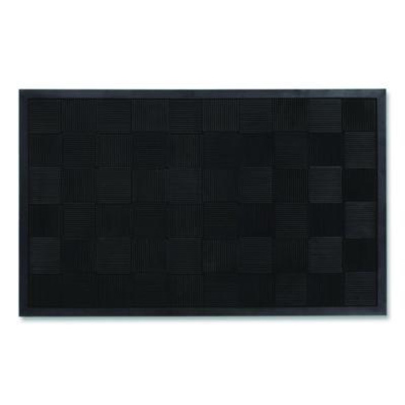 Parquet Scraper Mat, Black Blade Ribbed Rubber Surface, 36" x 60"