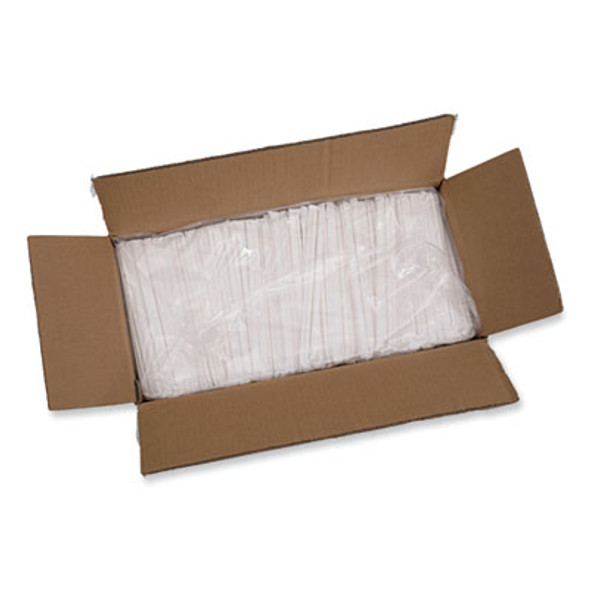 Individually Wrapped Paper Straws, 7.75 x 0.25, White, 3,200/Carton