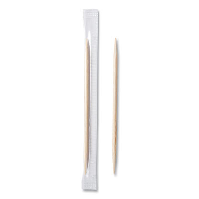 Cello-Wrapped Round Wood Toothpicks, Mint, 2.5", Natural, 1,000/Box, 15 Boxes/Carton