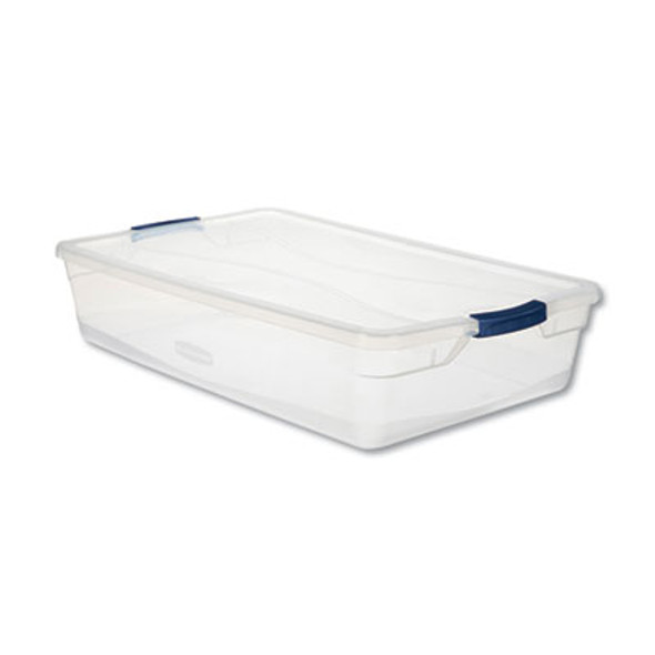 Clever Store Basic Latch-Lid Container, 10.25 Gal, 17.75" x 29" x 6.13", Clear