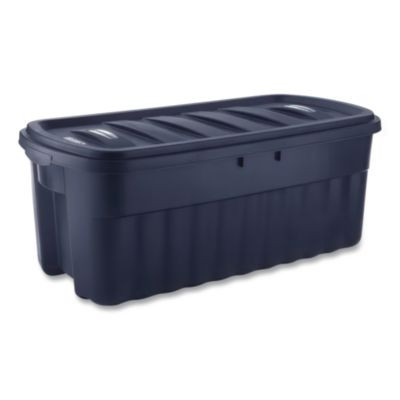 Roughneck Storage Box, 50 Gal, 21.2" X 43" X 17.88", Dark Indigo Metallic