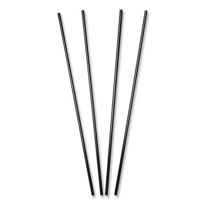 Sip Straws, 7.5", Plastic, Black, 10,000/Carton