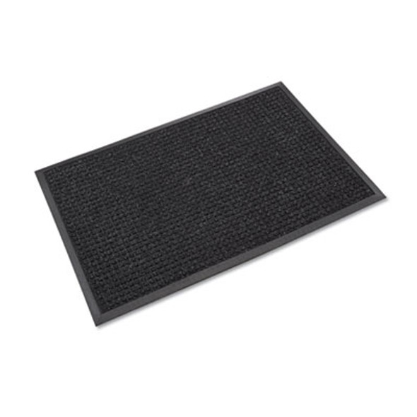 Super-Soaker Wiper/Scraper Mat With Gripper Bottom, Rectangular, Charcoal Gray Loop Pile Surface, 36" x 10 Ft
