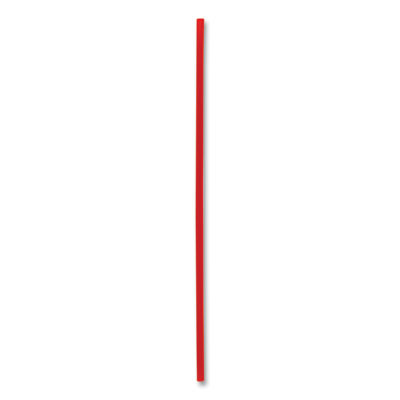 Single-Tube Stir-Straws,5.25", Polypropylene, Red, 1,000/Pack, 10 Packs/Carton
