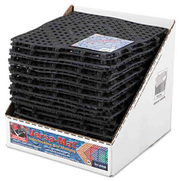 Versa-Mat Bar-Shelf Liner, Plastic, 12w X 12d X 0.25h, Black, 24/Carton