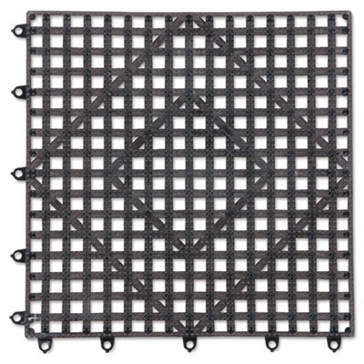 Versa-Mat Bar-Shelf Liner, Plastic, 12w X 12d X 0.25h, Black, 24/Carton