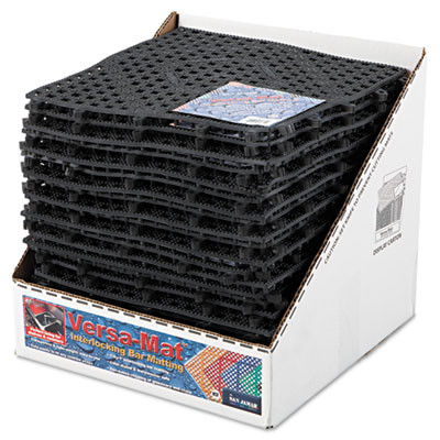 Versa-Mat Bar-Shelf Liner, Plastic, 12w X 12d X 0.25h, Black, 24/Carton