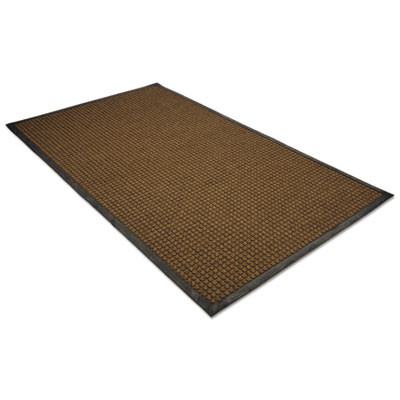 Waterguard Indoor/Outdoor Scraper Mat, Rectangular, Brown Ridged Needle-Punch Surface, 36" x 60"