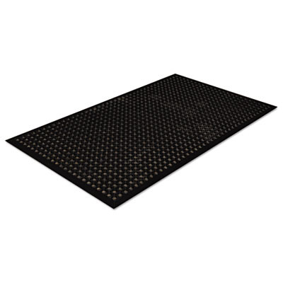 Safewalk-Light Wet/Oily Floor Anti-Fatigue Drainage Mats, 0.5" Thick, 36" x 60", Black Perforated Surface