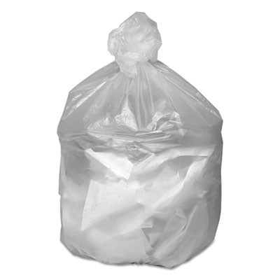 Can Liners, 16 Gal, 8 Mic, 24" x 33", Natural, 50 Bags/Roll, 20 Rolls/Carton