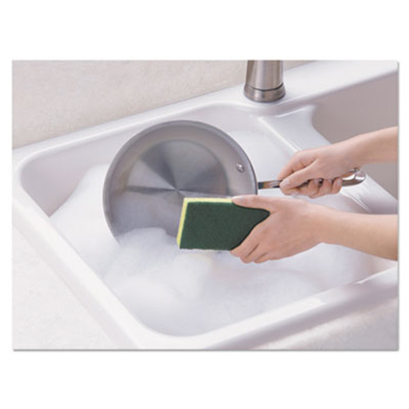 Heavy-Duty Scrub Sponge, 4.5 X 2.7, 0.6" Thick, Yellow/Green, 3/Pack