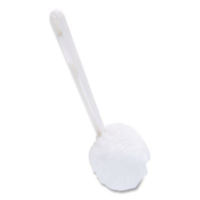 Deluxe Toilet Bowl Mop, 12" Handle, 2" Mop Head, White, 25/Carton