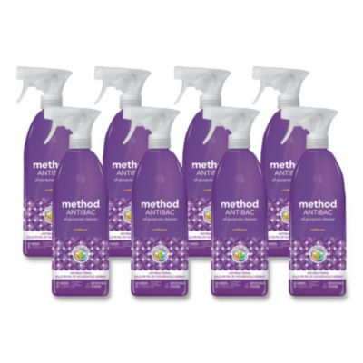 Antibac All-Purpose Cleaner, Wildflower Scent, 28 Oz Spray Bottle, 8/Carton