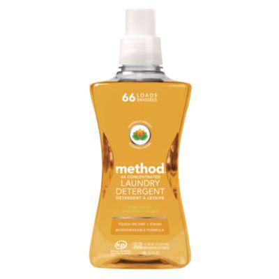 4X Concentrated Laundry Detergent, Ginger Mango Scent, 53.5 Oz Bottle, 4/Carton