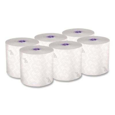 Essential High Capacity Hard Roll Towels For Business, Absorbency Pockets, 1-Ply, 8" x 950 Ft, 1.75" Core, White, 6 Rolls/Ct