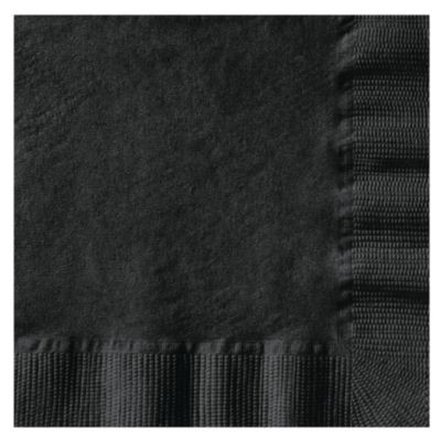 Embossed Beverage Napkins, 1-Ply, 10 x 10, Black, 1,000/Carton