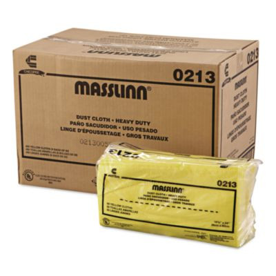 Masslinn Dust Cloths, 1-Ply, 16 x 24, Unscented, Yellow, 50/Pack, 8 Packs/Carton