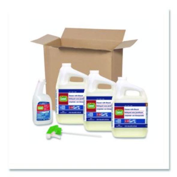 Cleaner With Bleach, Liquid, (3) 1 Gal Bottle, (1) Empty Bottle, (1) Trigger Sprayer/Carton