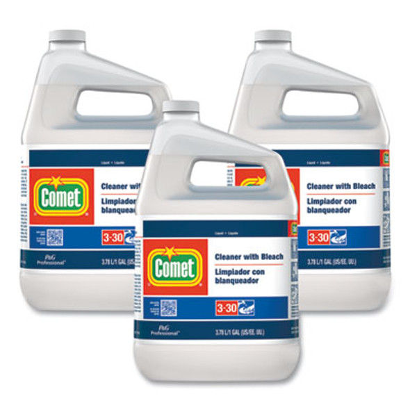 Cleaner With Bleach, Liquid, One Gallon Bottle, 3/Carton