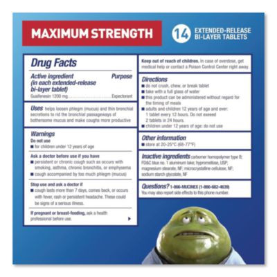 Maximum Strength Expectorant, 14 Tablets/Box