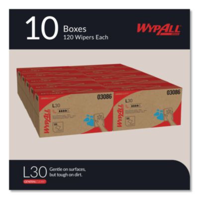 L30 Towels, Pop-Up Box, 10 x 9.8, White, 120/Box, 10 Boxes/Carton