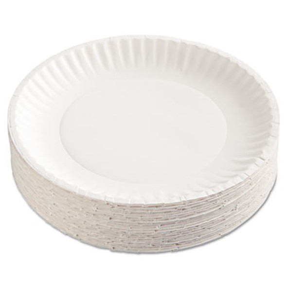 Gold Label Coated Paper Plates, 9" Dia, White, 100/Pack, 10 Packs/Carton