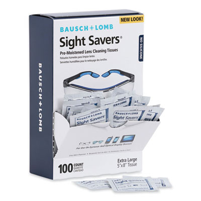 Sight Savers Premoistened Lens Cleaning Tissues, 8" x 5", 100/Box